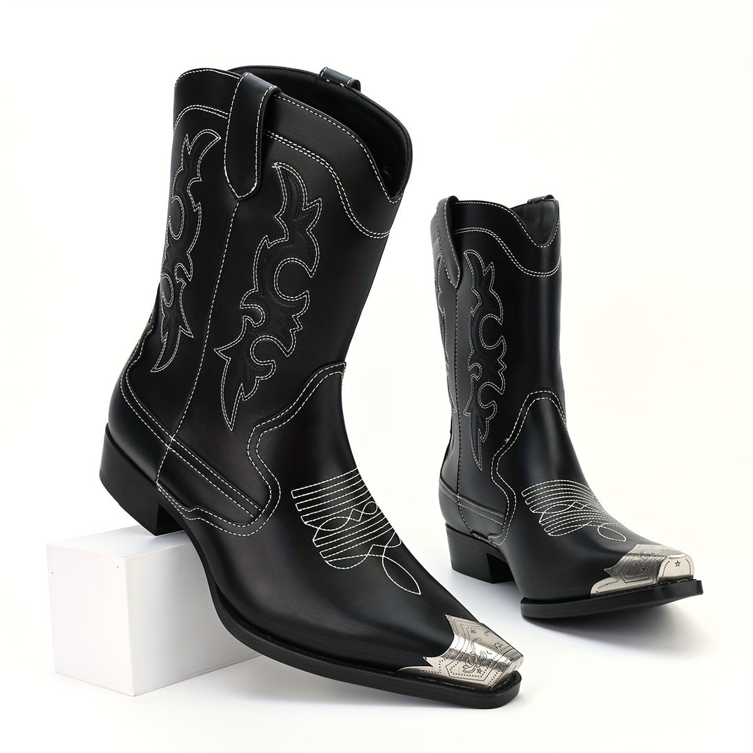 Frontier Charm Essential | Embroidered Cowboy Boots