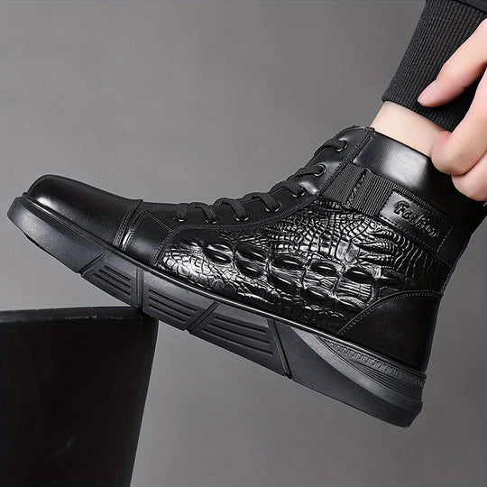 Blackstone Winter Essential | Crocodile-Pattern Snow Boots