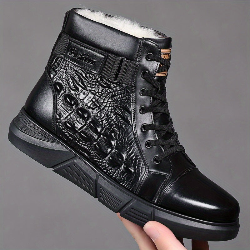 Blackstone Winter Essential | Crocodile-Pattern Snow Boots