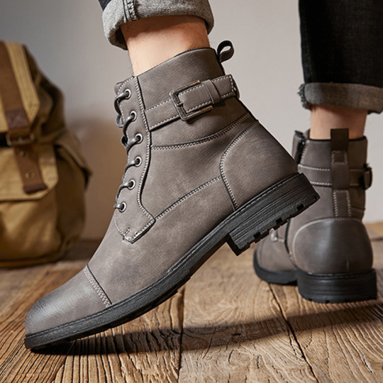 Hudson Buckle Leather Boots