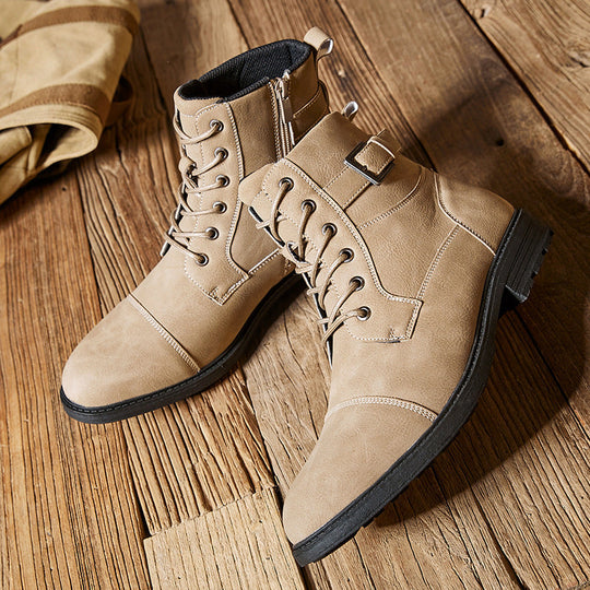 Hudson Buckle Leather Boots