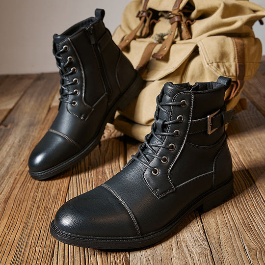 Hudson Buckle Leather Boots