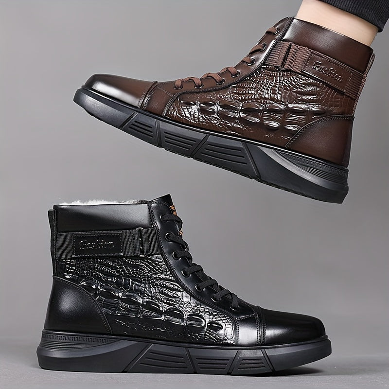 Blackstone Winter Essential | Crocodile-Pattern Snow Boots