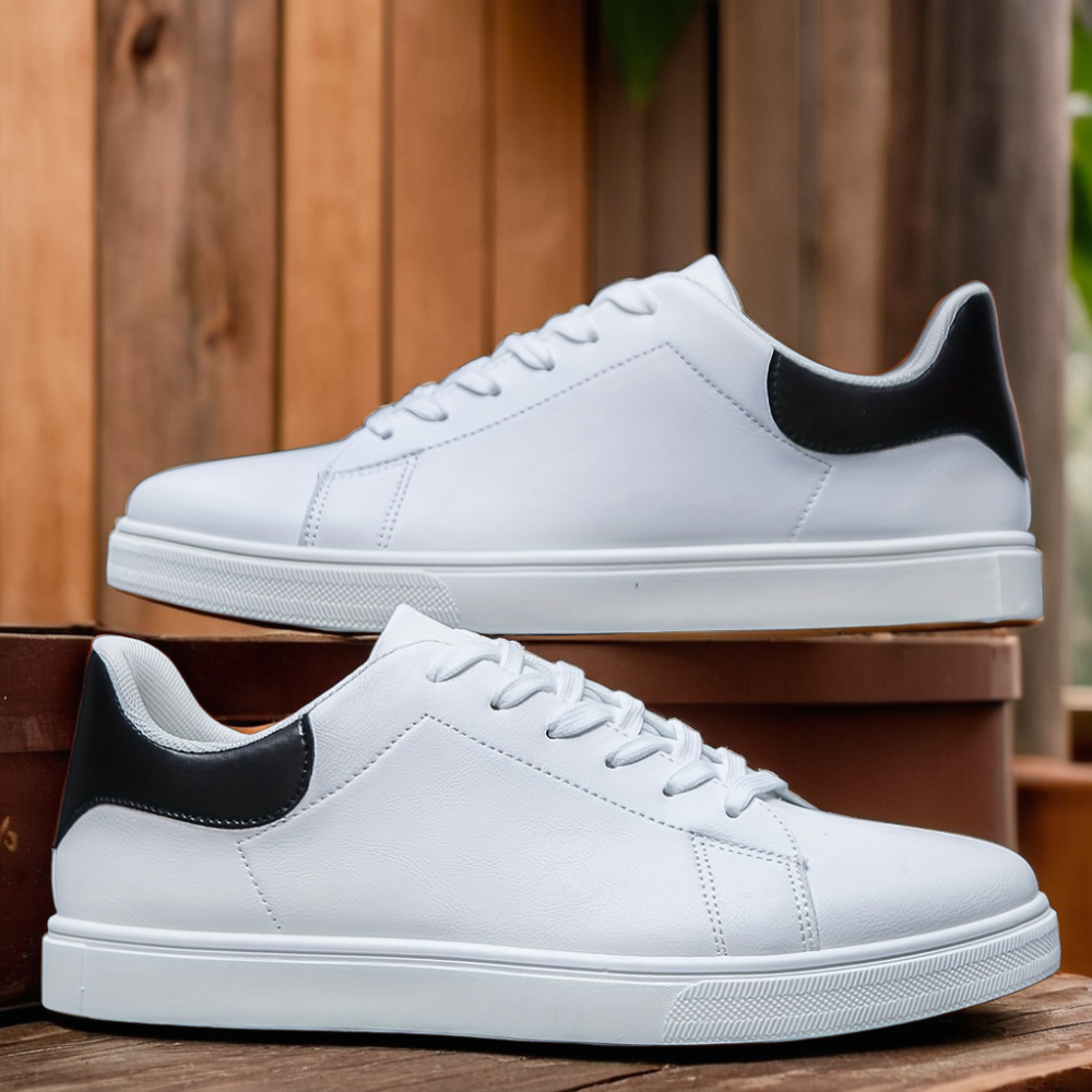 Axis Lace-Up Leather Sneakers