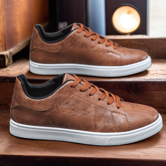 Axis Lace-Up Leather Sneakers