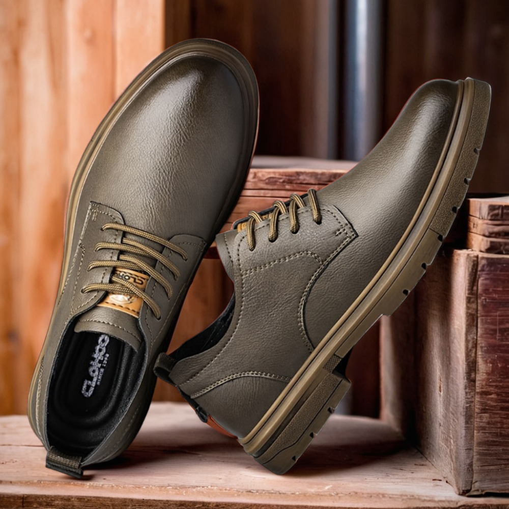 Ashton Plain-Toe Leather Derby Shoes