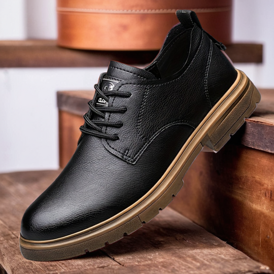 Ashton Plain-Toe Leather Derby Shoes