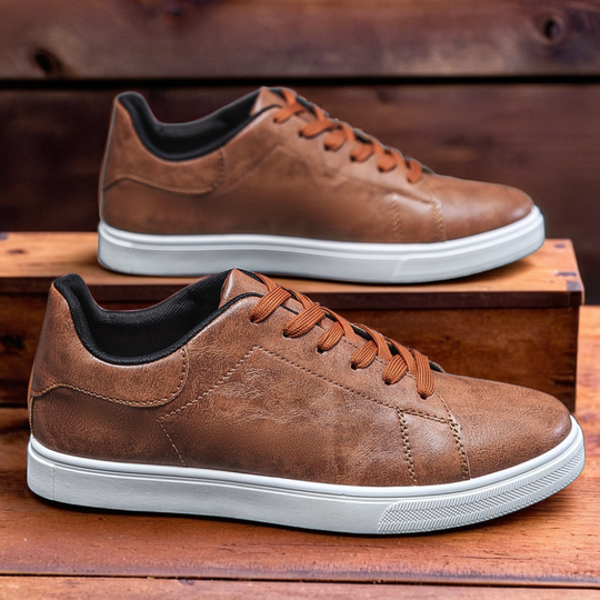 Axis Lace-Up Leather Sneakers